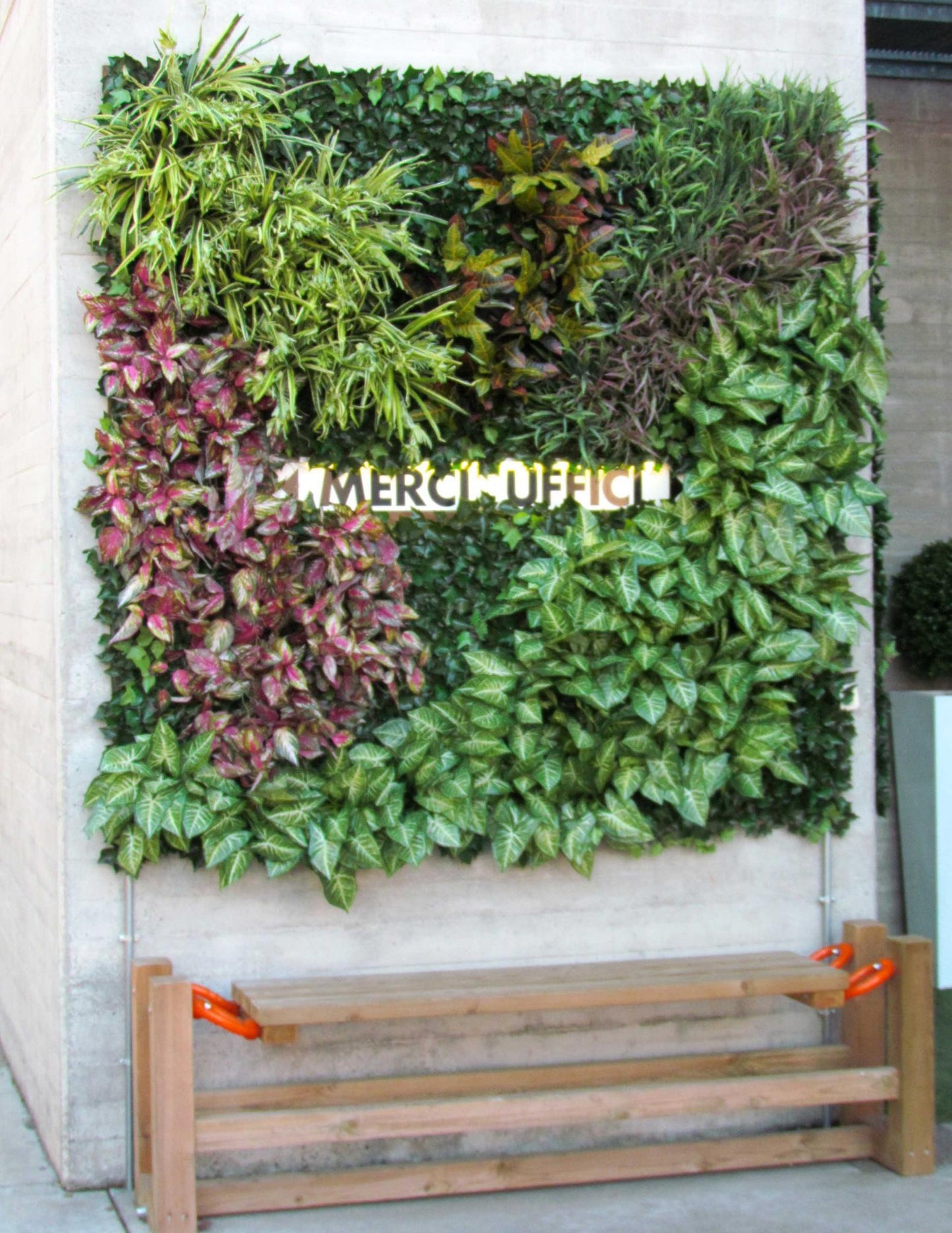 Kunstpflanzen Paneel - für innen und außen - 98x98cm